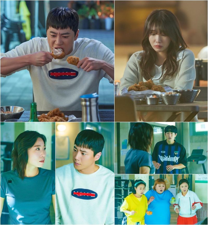 “폭풍 흡입 후 표정 굳은 순간”…이준영·정은지, ‘24시 헬스클럽’ 치킨 앞 진심→서로의 속내 드러난다 / KBS 2TV 수목드라마