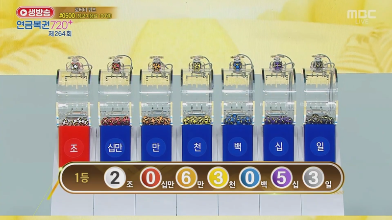 연금복권 720 264회 당첨결과