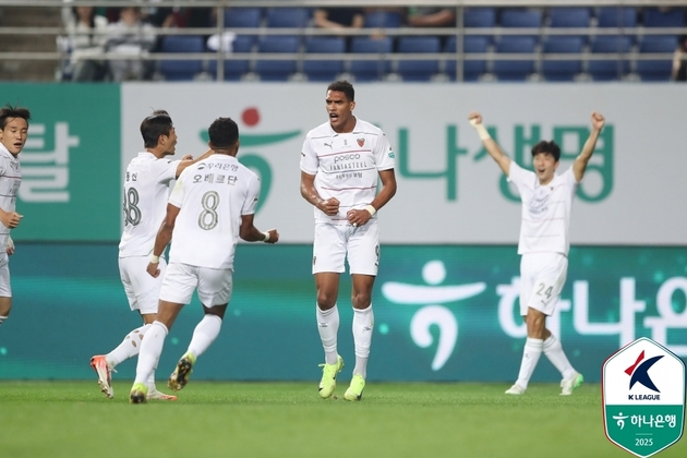 “대포알 중거리포 작렬”…조르지, 대전전 맹활약→포항 3-1 완승 견인 / 연합뉴스