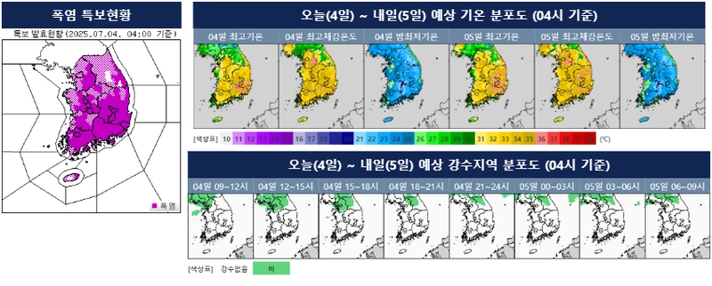 [오늘의 날씨] 최고체감온도 36도…수도권·강원내륙 5~20mm 비와 곳곳 강풍 / 기상청