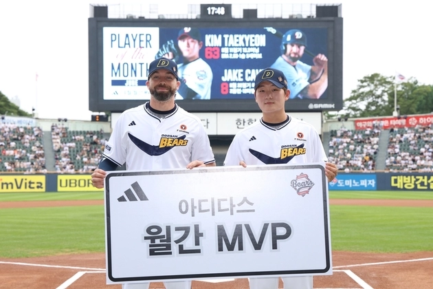 “6월 MVP 영예”…케이브·김택연, 두산 성적 견인→팀 사기↑ / 연합뉴스