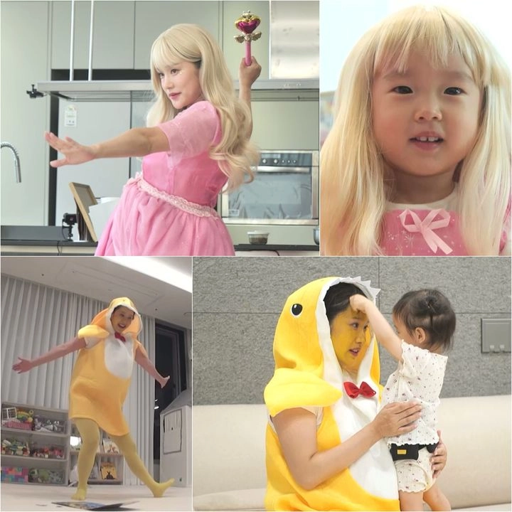 “헤이지니, 딸 채유와 환상 변신”…‘슈퍼맨이 돌아왔다’ 물감 분장→MC도 감탄