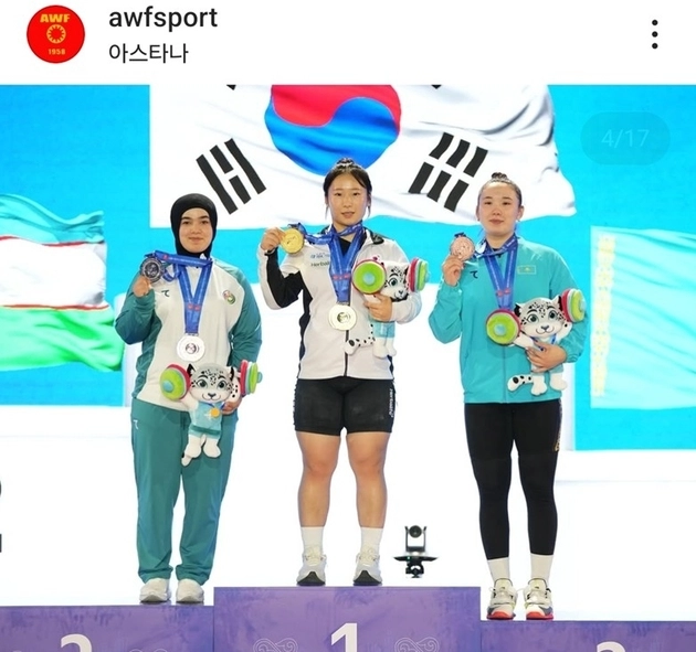 “3개 부문 금메달”…전희수, 아시아주니어역도 77㎏급 석권 / 연합뉴스