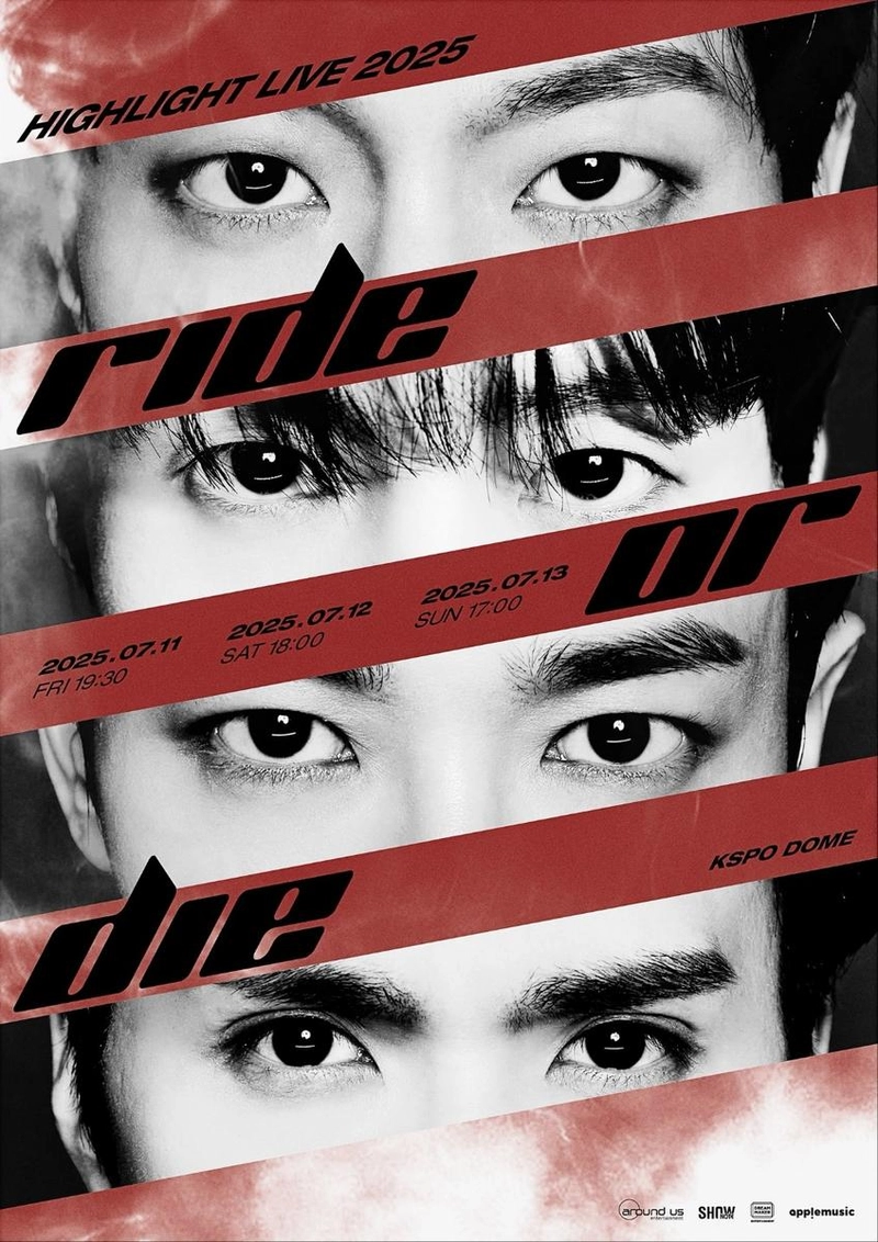 “역대급 무대와 환호”…하이라이트, ‘RIDE OR DIE’ 단독 콘서트→아시아 7개 도시로 확장 / 어라운드어스