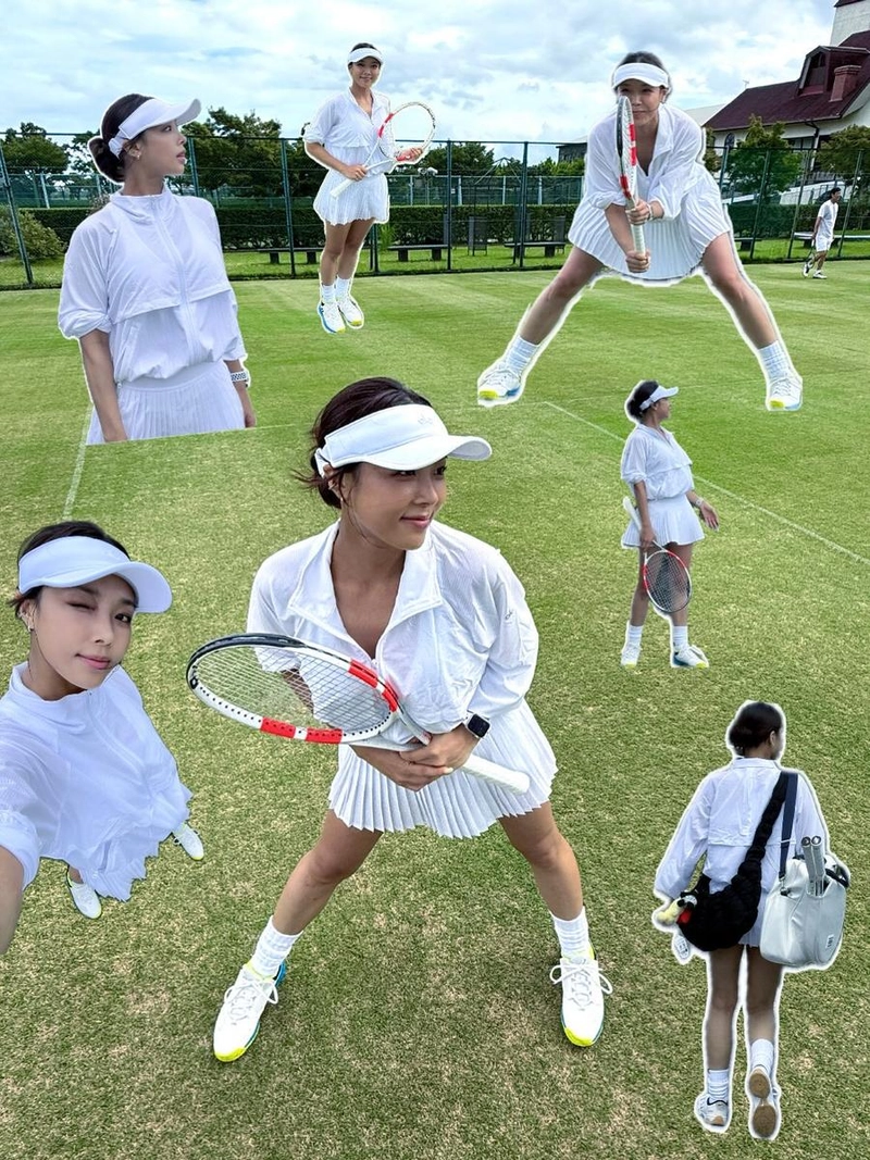 “첫 잔디 위 낭만을 만났다”…유빈, 테니스 코트에서 여름→설렘 폭발 / 걸그룹 원더걸스 유빈 인스타그램