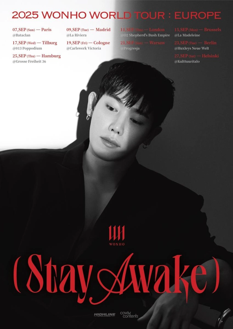 “원호, 유럽 8개국 10개 도시서 빛난다”…‘STAY AWAKE’ 투어로 전설 다시 쓴다 / 하이라인엔터테인먼트
