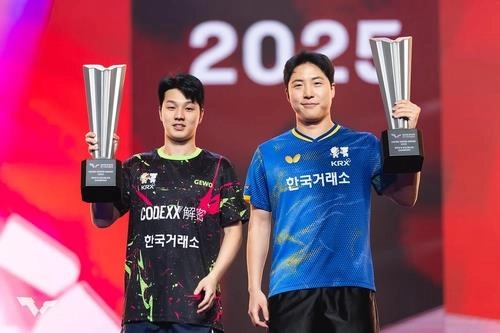 “세계 1위 격파”…임종훈-안재현, 미국 스매시 우승에 세계 2위 도약 / 연합뉴스