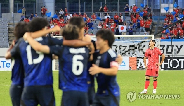 “저메인 5호골”…한국, 동아시안컵 일본전 전반 0-1 뒤져 / 연합뉴스