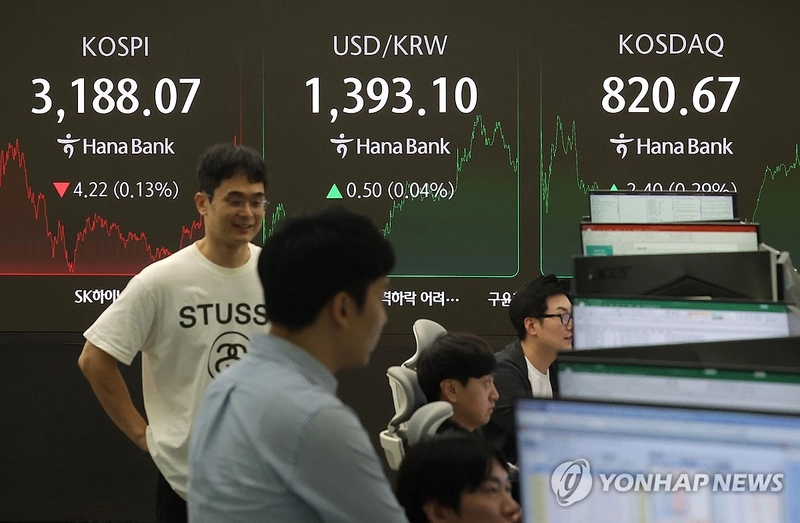 코스피 3,188.07 약보합 마감…차익실현에 3,200선 저항