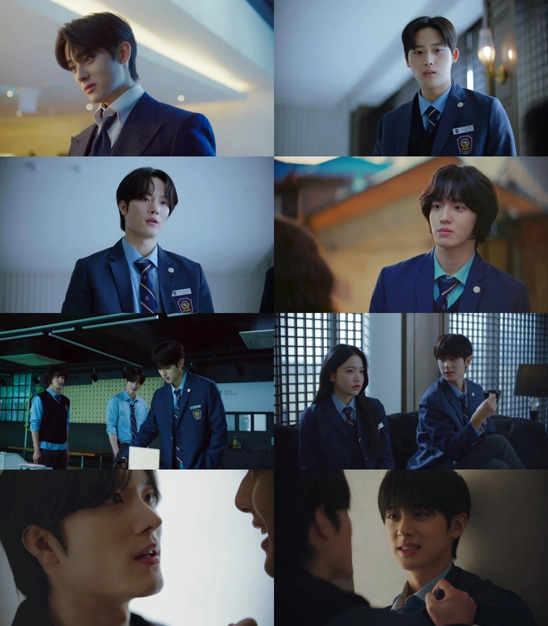 “김민규·장덕수의 날카로운 신경전”…‘청담국제고등학교 2’ 네 남자, 매혹과 대립→관심 집중 / 드라마방송캡처