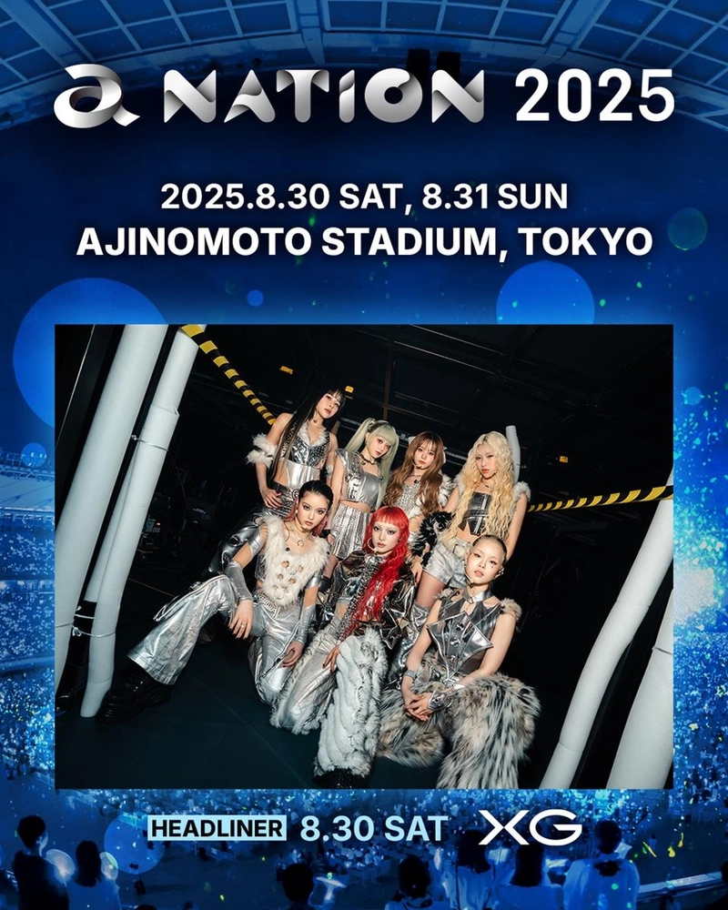 “무대 위 또 한 번 전설”…XG, ‘a-nation 2025’ 첫 헤드라이너→도쿄 스타디움 장악 예고 / XGALX