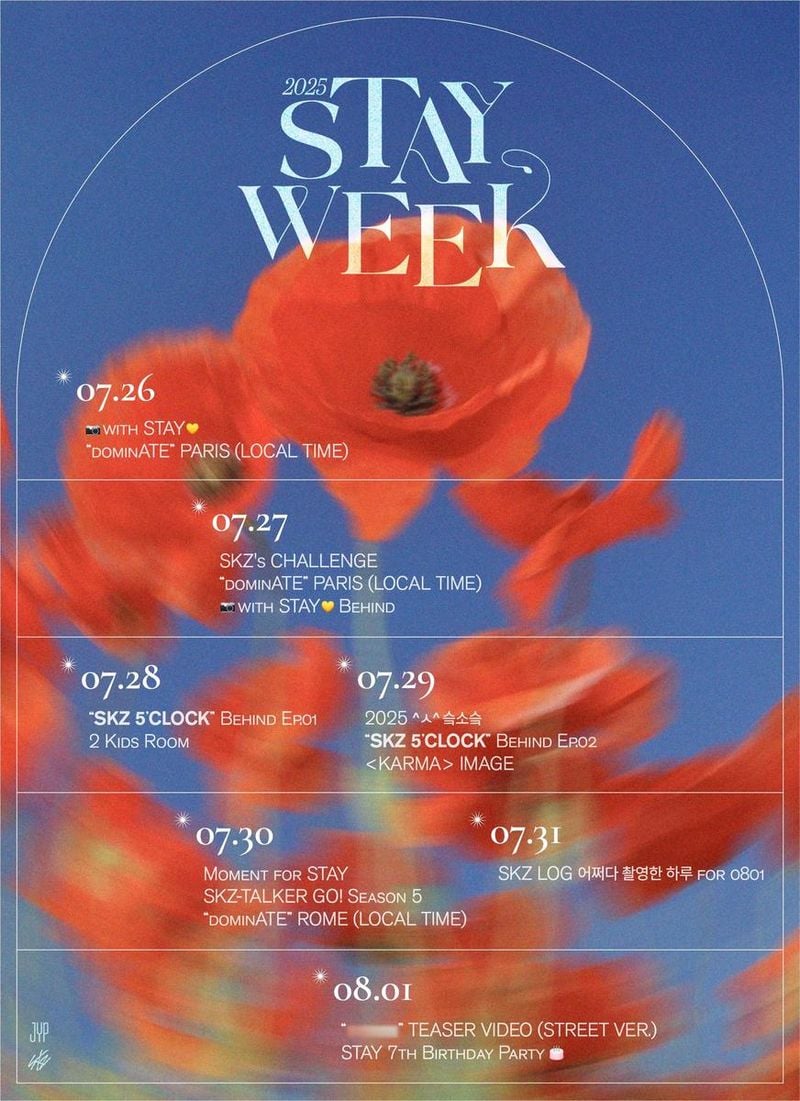 “스트레이키즈, 정규 4집 ‘KARMA’로 여름 장악”…스테이 7주년 ‘STAYweeK’→글로벌 관심 폭발 / JYP엔터테인먼트