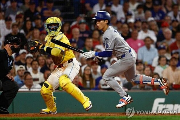 “보름 만에 멀티 히트”…김혜성, 보스턴전 3타수 2안타 반등 / 연합뉴스