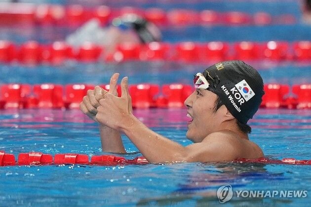“3분42초60 동메달”…김우민, 세계수영선수권 자유형 400m 2회 연속 입상 / 연합뉴스