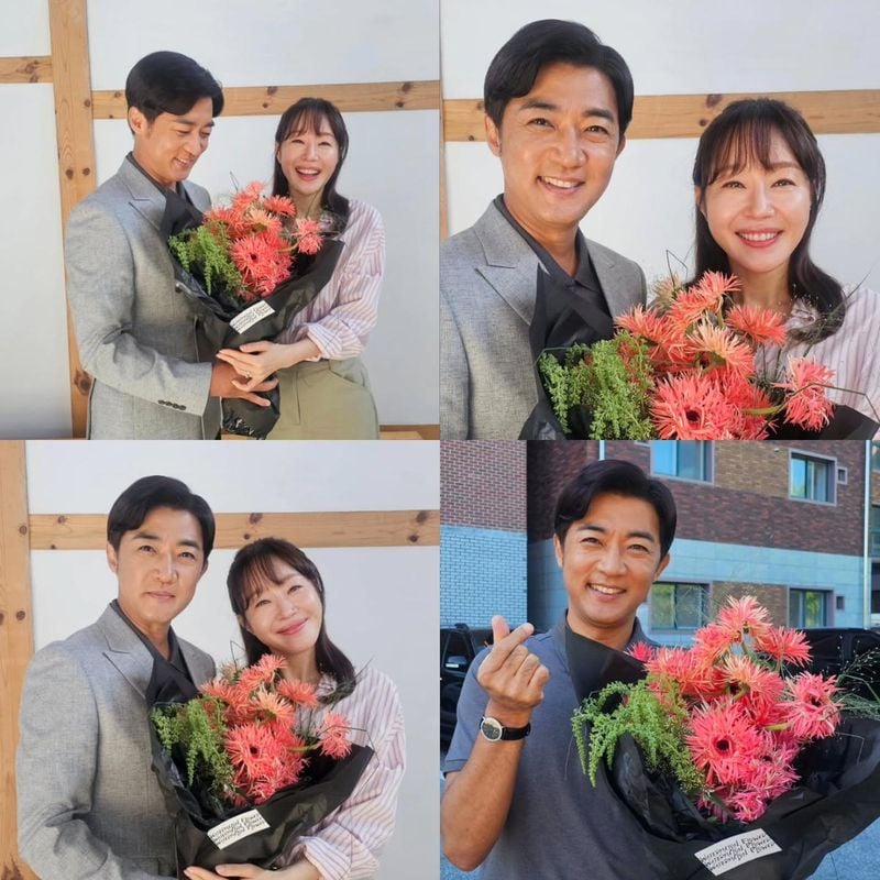 “모든 촬영이 끝났습니다”…안재욱, 감사의 미소→꽃다발로 전한 감동 / 배우 안재욱 인스타그램