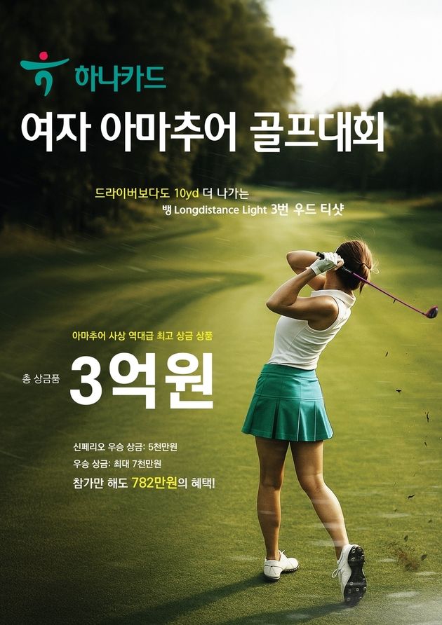 “총상금 3억원 경쟁”…하나카드 여자 아마추어 골프대회 참가자 모집 / 연합뉴스