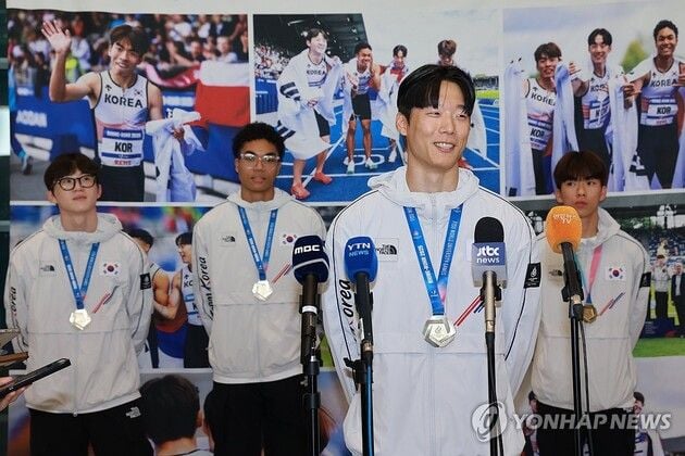 “U대회 첫 계주 금메달”…이재성, 400m 계주 우승·200m 동메달 수확 / 연합뉴스