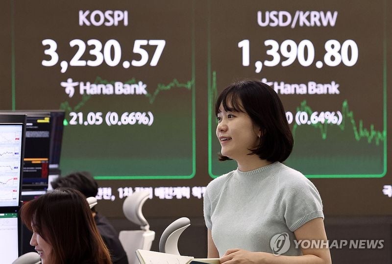 코스피 3,230대 상승 마감…4년 만에 최고치 경신
