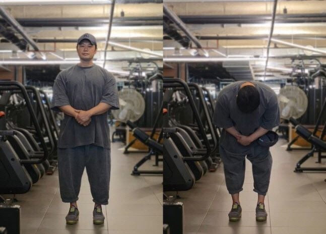 양치승, 두 손 모은 작별 인사