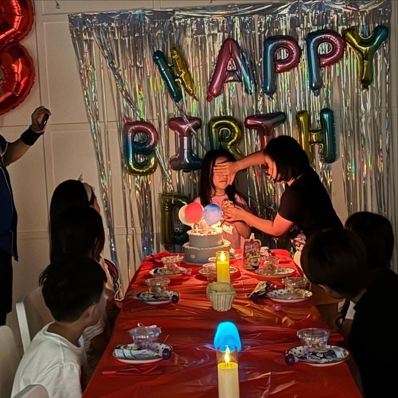 “우리딸 무럭무럭 건강하게”…차예련, 생애 첫 생일파티→따스한 여름밤 추억 / 배우 차예련 인스타그램