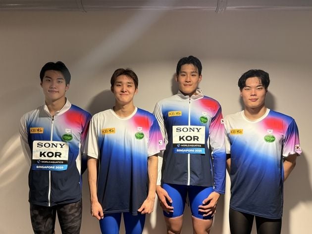 “세계 5위 기록”…한국 남자 계영 800m, 싱가포르서 재도약 예고 / 연합뉴스