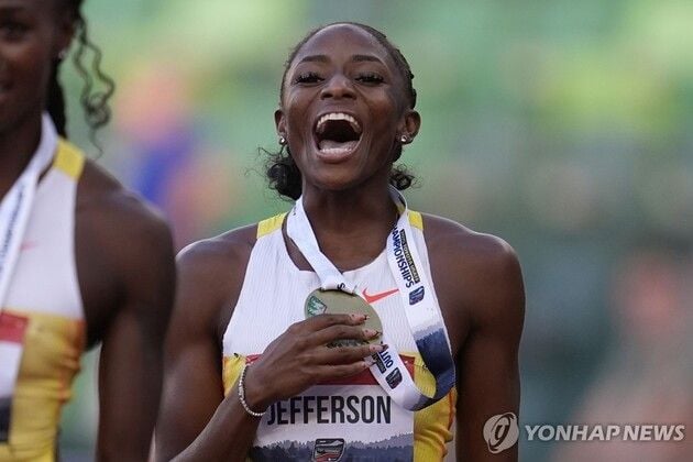 “10초65 대기록”…제퍼슨, 미국선발전 100m 우승하며 세계선수권 출전 / 연합뉴스