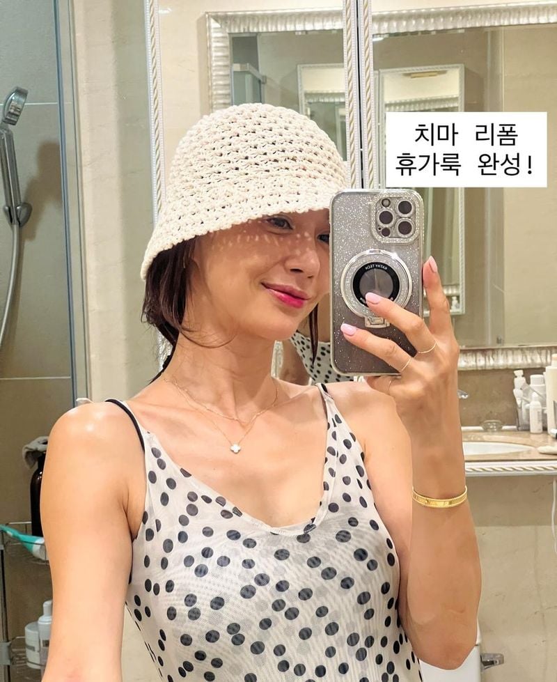 “짧고 굵게 자알 놀다오자”…고은미, 여름 한복판→미소 속 휴가의 전율 / 배우 고은미 인스타그램