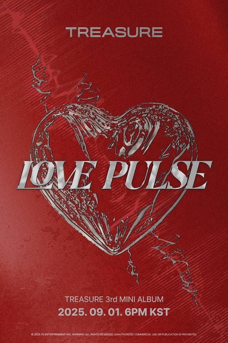 “트레저, 심장 소리 닮은 컴백”…‘LOVE PULSE’로 9월 1일 새 앨범→10월 투어 돌입
