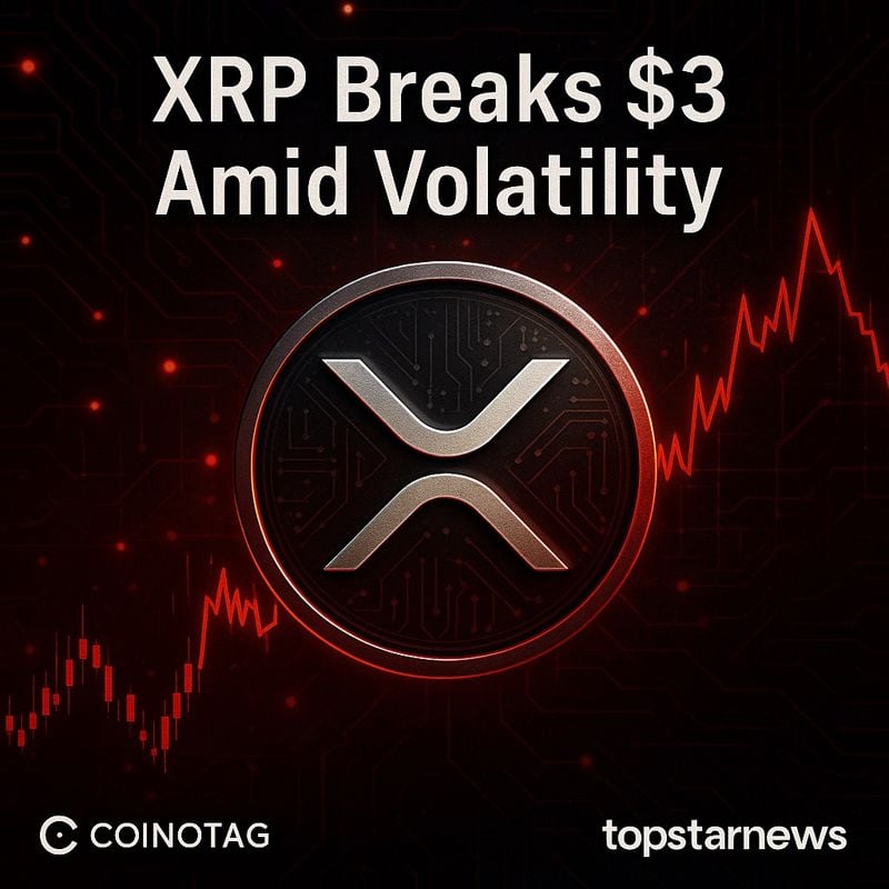 리플 XRP, 7년 만에 3달러 돌파…기관 수요·차익실현 여파로 등락 반복