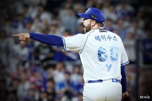 “8이닝 9탈삼진 쾌투”…헤이수스, 삼성 제압 kt 5위 KIA와 승차 0 / 연합뉴스