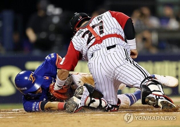 “손아섭 2타점 결정타”…한화, LG 제압 3연패 탈출 / 연합뉴스