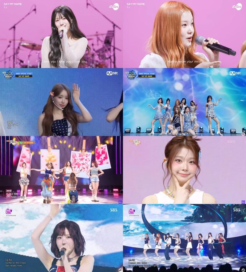 “세이마이네임 무대 장악”…‘iLy’ 썸머퀸 질주에 ‘알콜 프리’ 커버까지→팬심 흔들다 / 유튜브 'it's Live, Mnet '엠카운트다운' KBS2 '뮤직뱅크', SBS '인기가요' 캡처