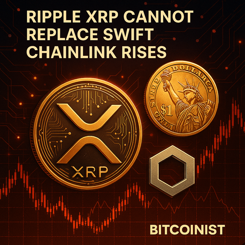 리플 XRP, SWIFT 대체론에 제동…체인링크 부상