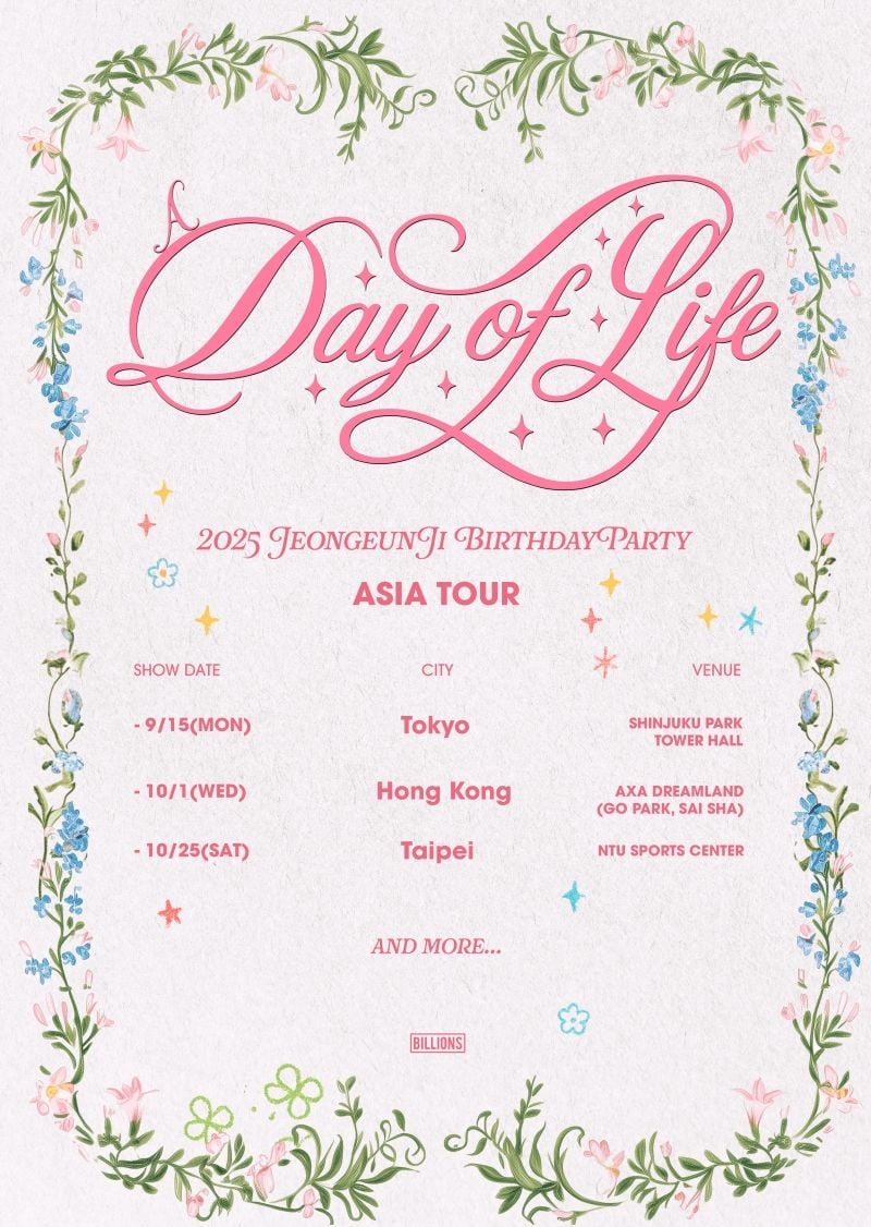 “정은지, 아시아 팬심 사로잡는다”…‘A Day Of Life’ 투어로 도쿄→타이베이 종횡무진 / 빌리언스
