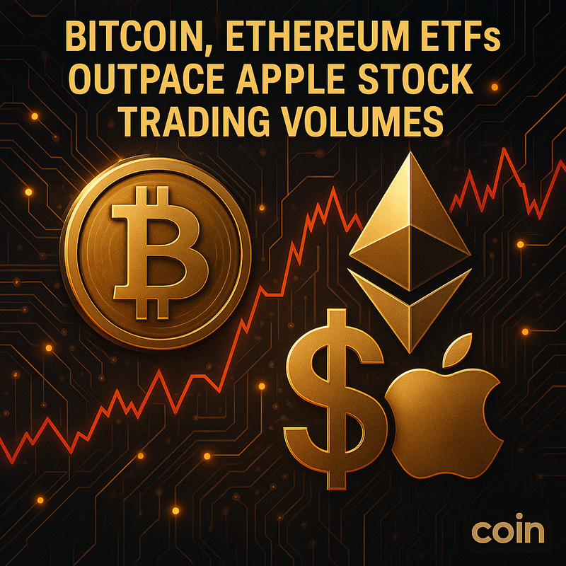비트코인·이더리움 ETF, 애플 주식 거래량 추월