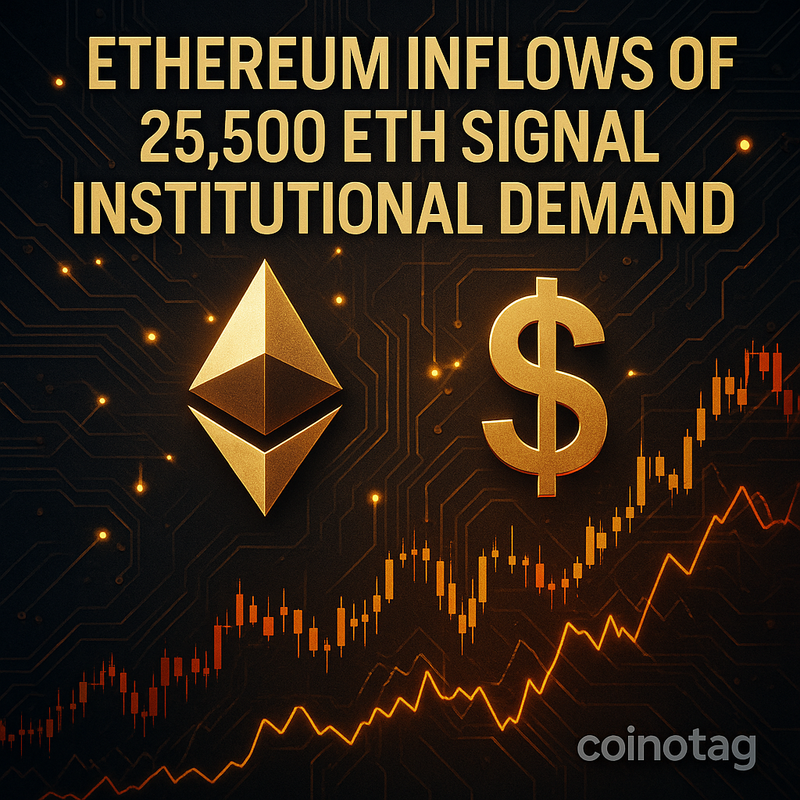 이더리움, 2만5천500 ETH 유입…기관 매수세 주목