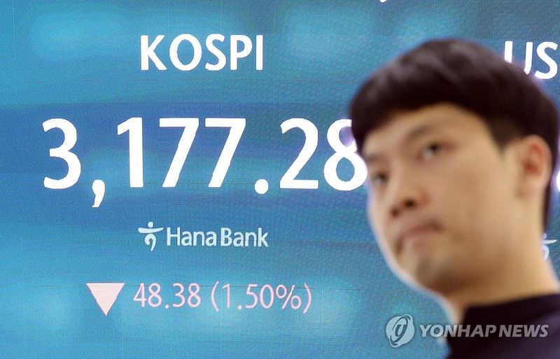 코스피 이틀 연속 하락…3,150선 후퇴, 코스닥 1.26% 하락 마감