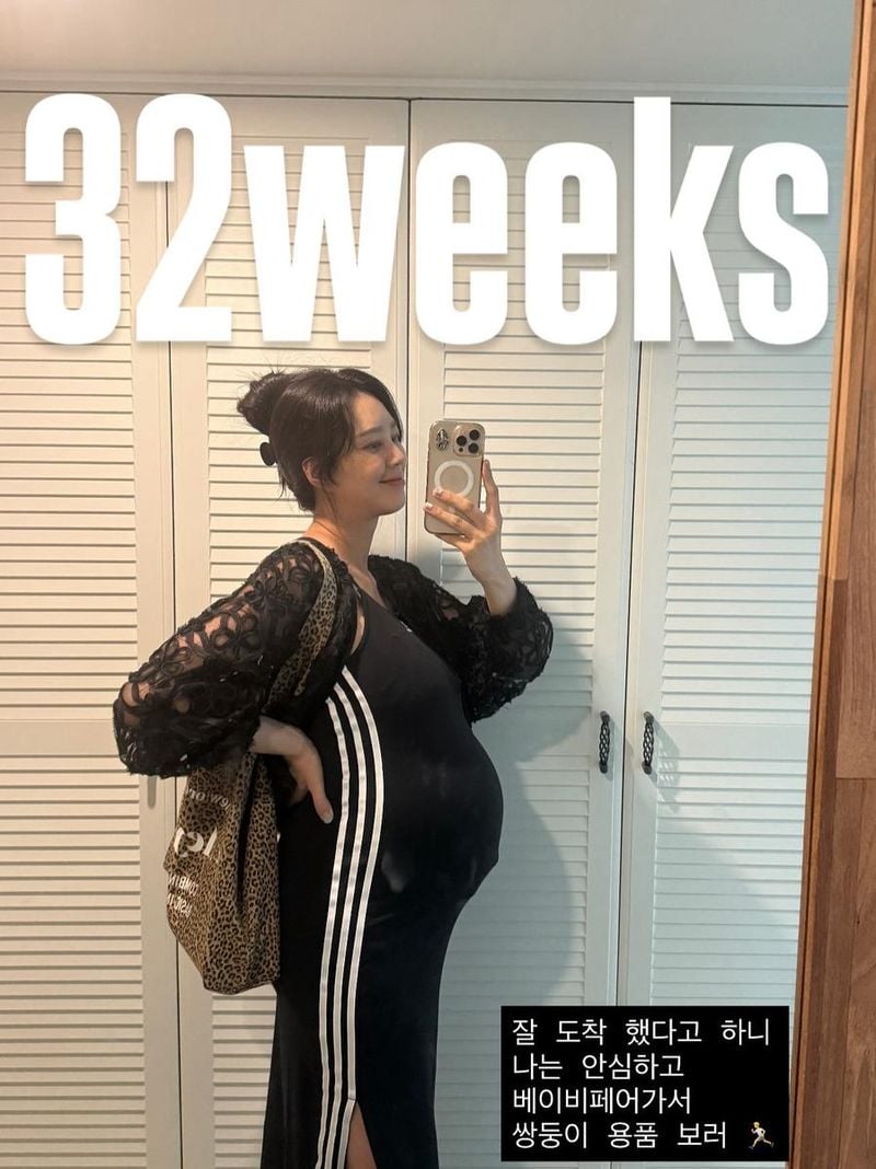 “이렇게 굴러다닐 줄이야”…지소연, 쌍둥이 만삭→현실감 각성 / 배우 지소연 인스타그램