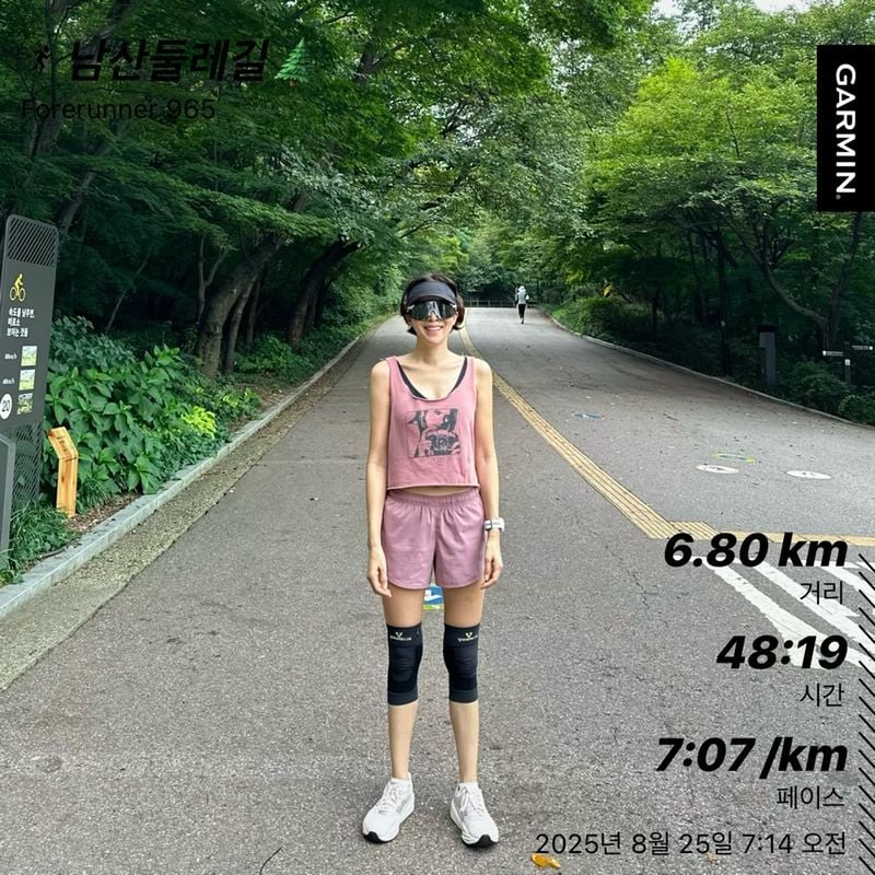 “남산의 마돈나가 되고 싶었다”…윤세아, 한여름 런닝→숲속에서 피어난 해방감 / 배우 윤세아 인스타그램