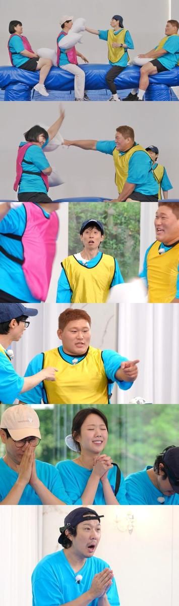 “먼저 울면 지는 거야”…‘런닝맨’ 유재석·지석진, 30년 우정→폭소 유발 베개 대결 / SBS