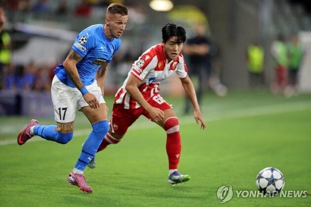 “후반 44분 실점 악몽”…설영우 풀타임 즈베즈다, 파포스에 UCL 본선행 좌절 / 연합뉴스