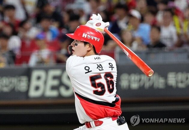 “시즌 15호 홈런 작렬”…오선우, 단일시즌 전 구단 상대 홈런 달성 / 연합뉴스