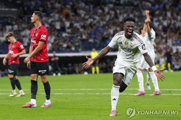 “2경기 연속 결승골”…비니시우스, 레알 마드리드 개막 3연승 견인 / 연합뉴스