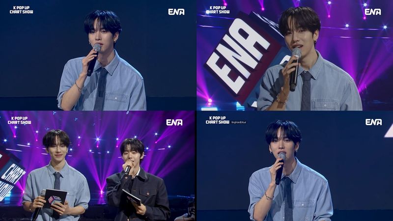 “카리스마 폭발하는 진행”…엔싸인 한준, ‘케이팝업 차트쇼’서 다채로운 매력→팬심 저격 / ENA