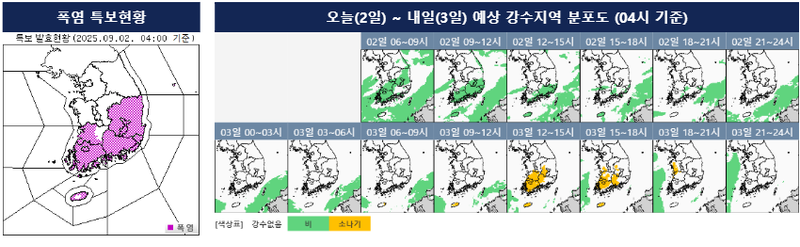 [오늘의 날씨] 남부·제주 60mm 강한 비…전국 폭염특보 속 최고 33도 무더위 / 기상청