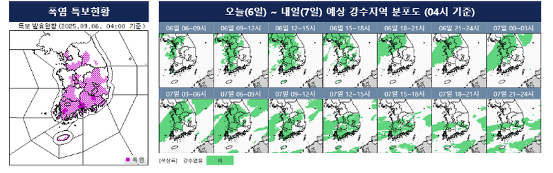 [오늘의 날씨] 전국 곳곳 100mm 이상 강한 비…최고체감온도 33도 안팎 무더위 지속 / 기상청