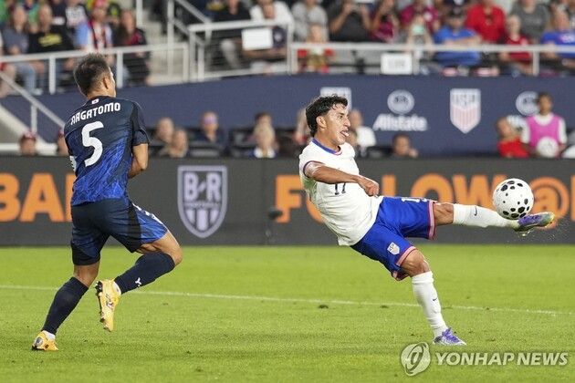 “논스톱 발리슛 선제골”…젠데야스, 일본전 득점 미국 2-0 완승 견인 / 연합뉴스