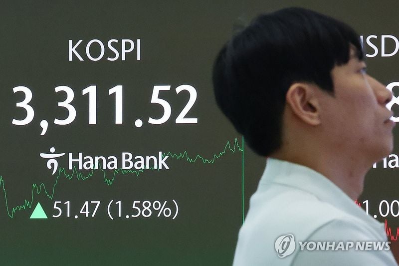 코스피 연고점 돌파하며 3,312 마감…외국인 1조2천억 순매수 주도