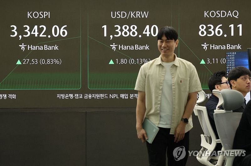 코스피 사상 최고치 경신…3,344선 돌파, 외국인·기관 순매수 지속