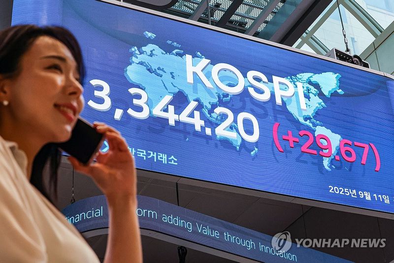 코스피 3,344.20 마감…이틀 연속 장중·종가 사상 최고치 경신